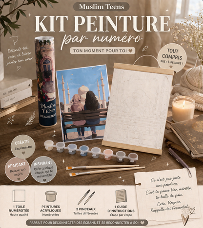 Kit Peinture par Numéros format A4 – Toile Canvas Complète | Activité Relaxante & Décoration Murale