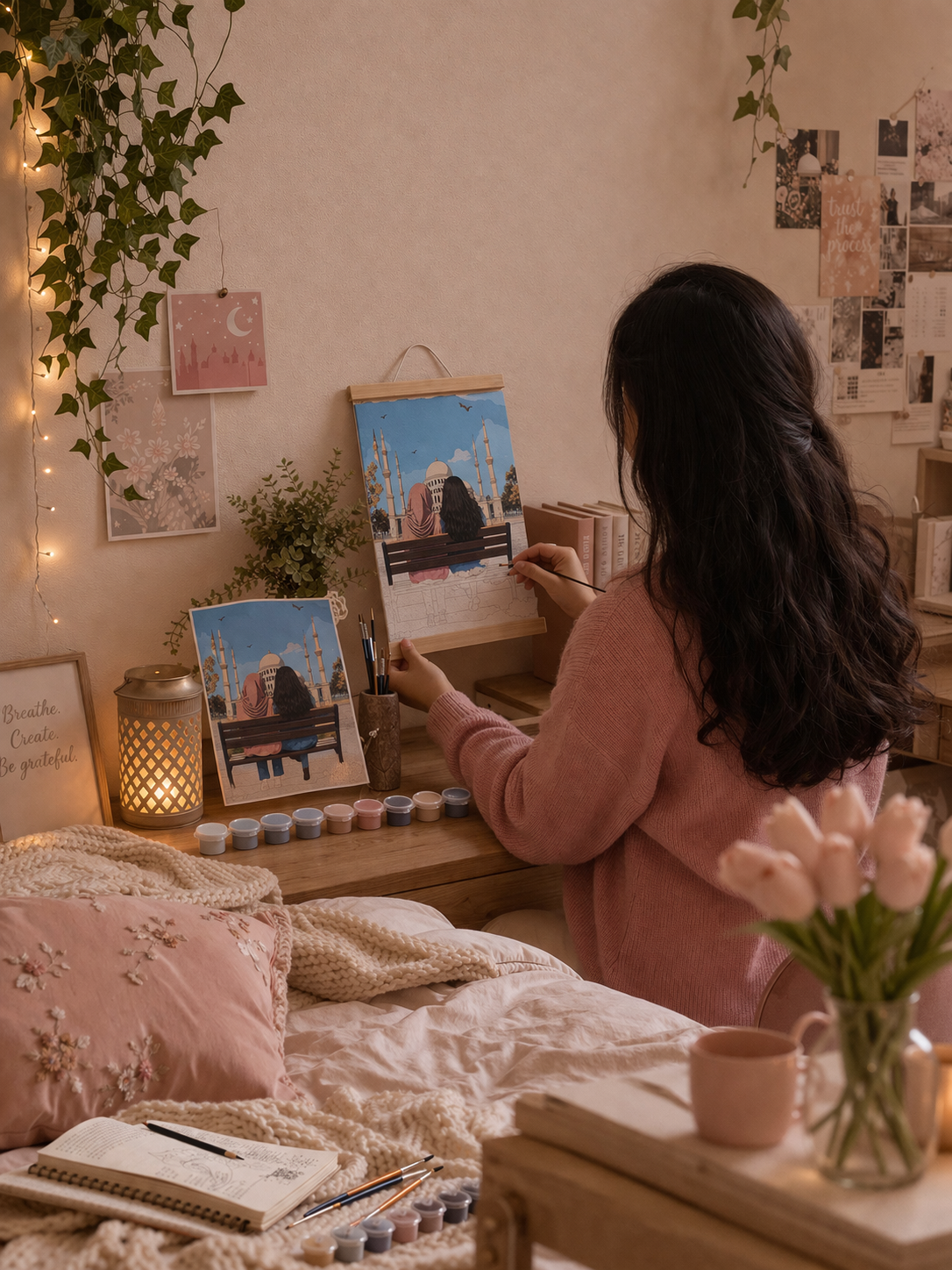 Kit Peinture par Numéros format A4 – Toile Canvas Complète | Activité Relaxante & Décoration Murale