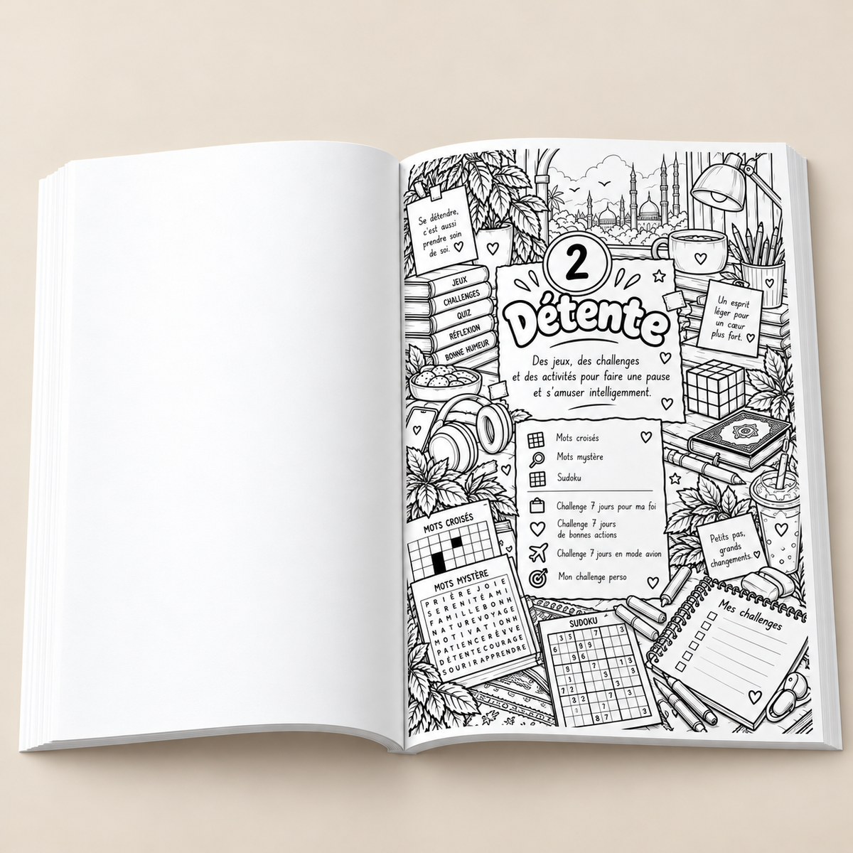 Chill Book, coloriages, jeux et challenges pour ados (toutes saisons)