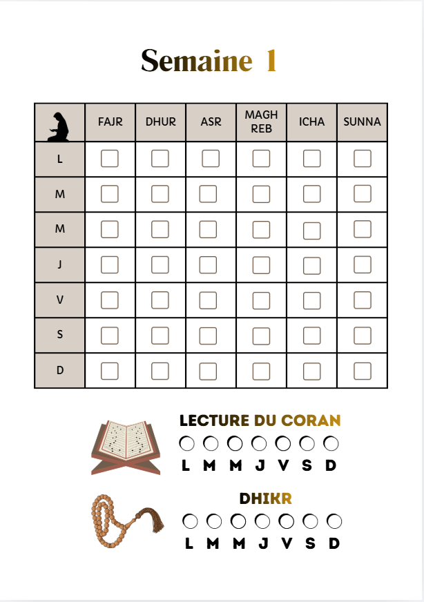 Objectif Jennah : le planner pour construire des habitudes qui rapprochent d'ALLAH