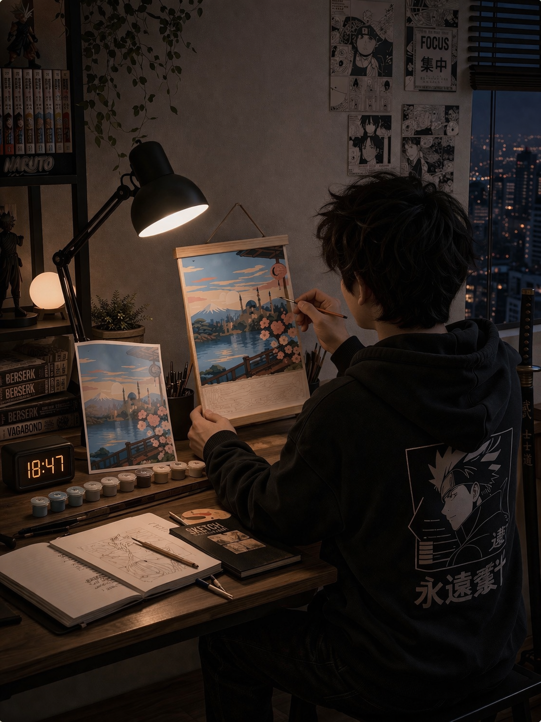 Kit Peinture par Numéros format A4 – Toile Canvas Complète | Activité Relaxante & Décoration Murale