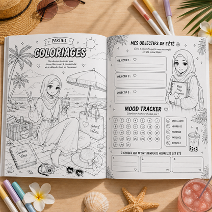 cahier de coloriage et activites pour filles adolescences musulmanes sans écran déconnection 