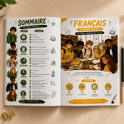 cahier de vacances revisions activités pour adolescents ados musulmans college lycée jeux