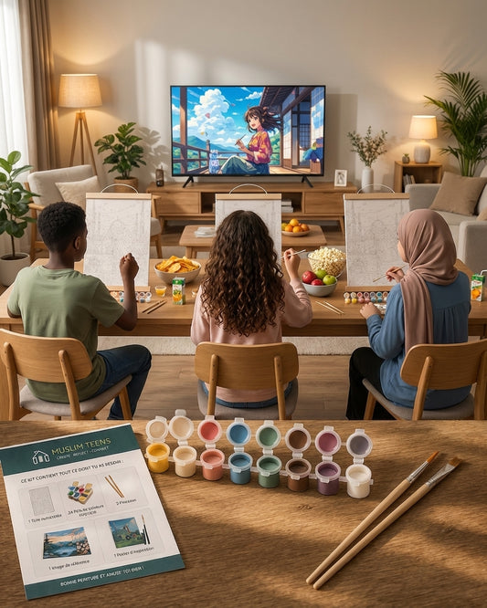 Kit Peinture par Numéros format A4 – Toile Canvas Complète | Activité Relaxante & Décoration Murale